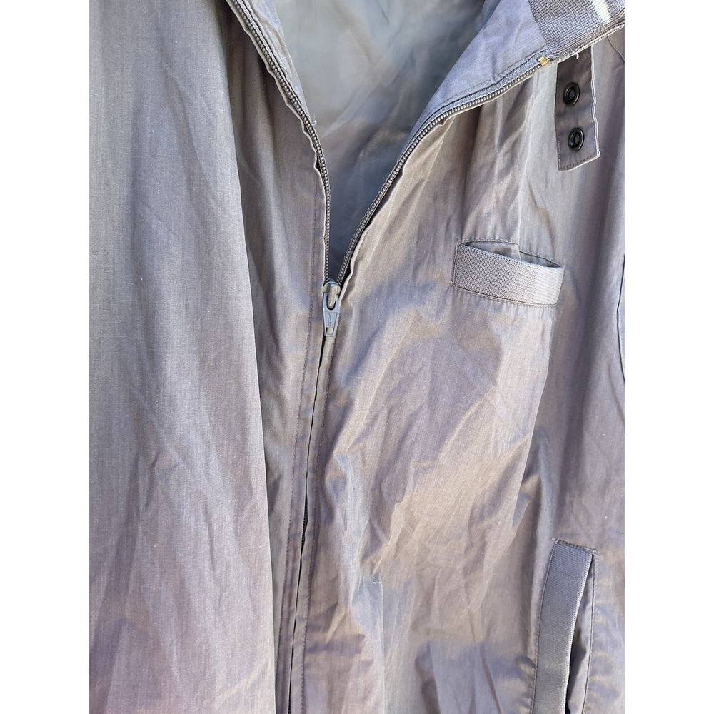 VTG Towncraft Bomber Jacket Men's L Gray Zip Up Epaulet Military Style 80s 90s - Picture 5 of 11